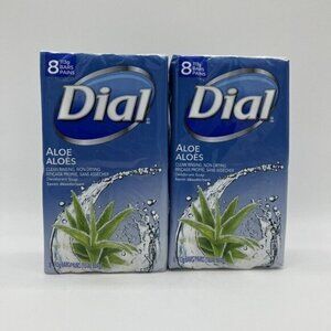 Lot of 2 Dial Deodorant Soap Aloe Clean Rinsing Non Drying 8-Bar Package